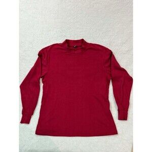 Vintage Lands' End Men's XL Red Long Sleeve T-Shirt Made in USA Cotton